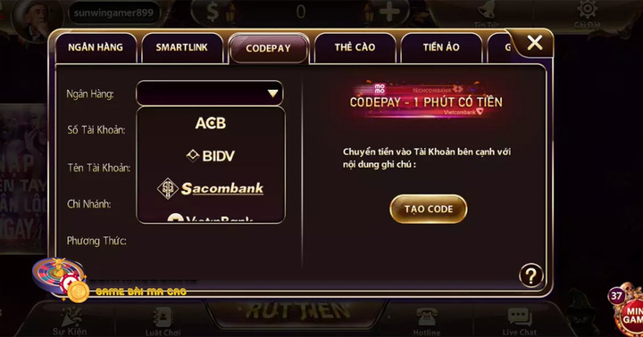 Hướng Dẫn Nạp tiền game Tiến lên miền nam 